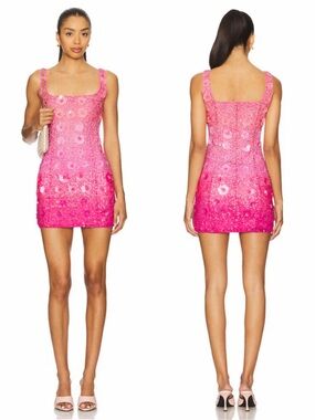 Lovers and Friends Biarritz Sequin Mini Dress in Pink Sunset Multi Small NEW!